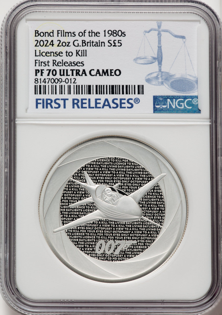 2024 G. Britain James Bond 2oz Silver Coin NGC PF70UCAM