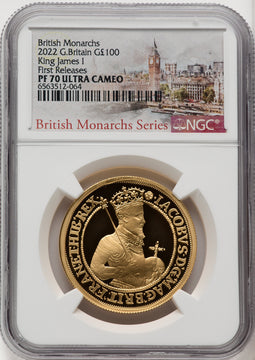 2022 Elizabeth II 1 oz Gold King James I NGC PF70UCAM