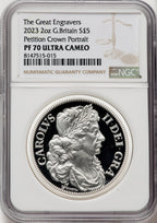 2023 2oz G. Britain Petition Crown Portrait Silver Coin NGC PF70