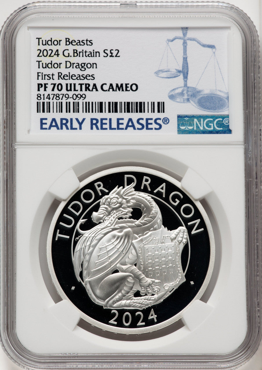 2024 G.Britain 2 Pounds Tudor Dragon First Releases PF70 NGC