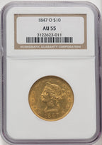 1847-O $10 Liberty Eagle NGC AU55 (769904077)