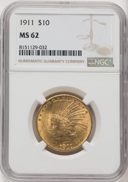 1911 $10 Indian Eagle NGC MS62 (572054016)