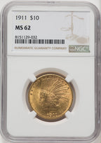 1911 $10 Indian Eagle NGC MS62 (572054016)