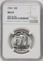 1943 50C Walking Liberty Half Dollar NGC MS67 (767645002)