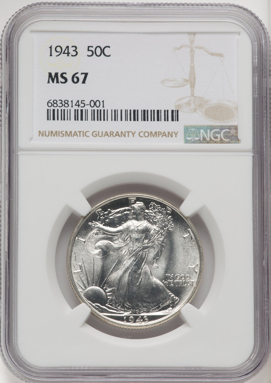 1943 50C Walking Liberty Half Dollar NGC MS67 (767645002)