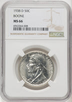 1938-D 50C Boone Commemorative Silver NGC MS66 (770291032)