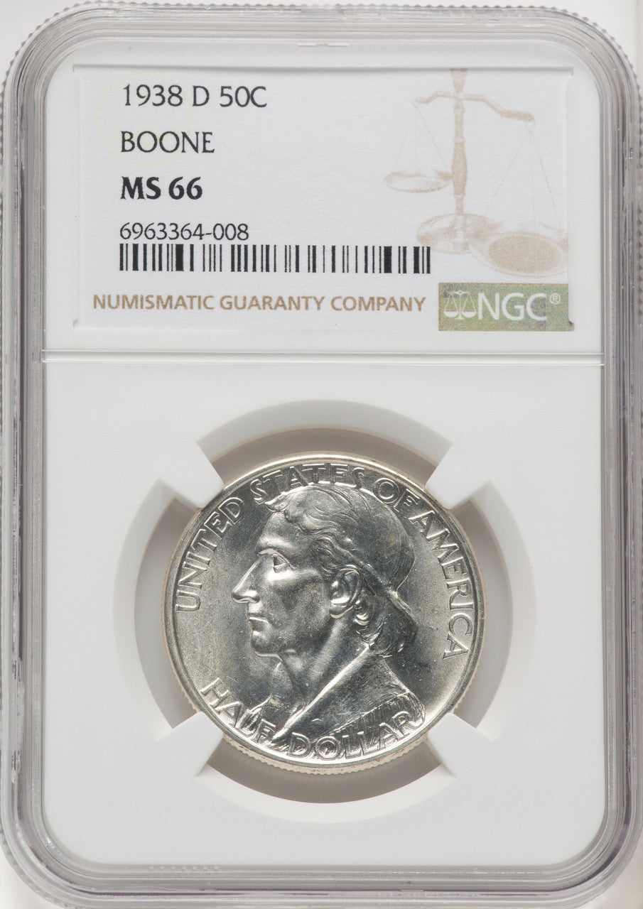 1938-D 50C Boone Commemorative Silver NGC MS66 (770291032)