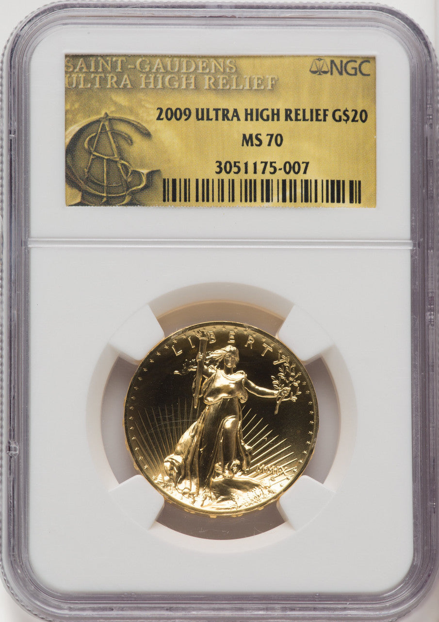 2009 $20 One-Ounce Gold Ultra High Relief NGC MS70