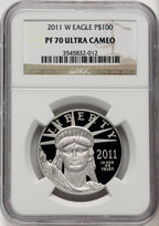 2011-W $100 One-Ounce Platinum Eagle Statue of Liberty Brown Label NGC PF70 (770233004)