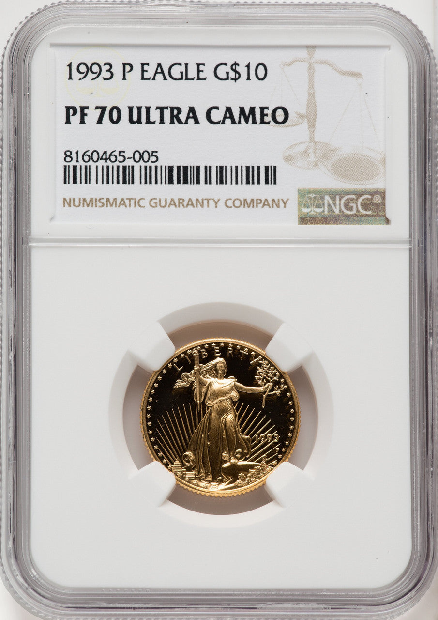 1993-P $10 Quarter-Ounce Gold Eagle NGC PF70 (768088018)