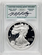 2016-W Silver Eagle Lettered Edge 30th Anniversary Reagan Blue Reagan Legacy Series PCGS PR70