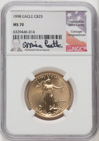 1998 $25 Half-Ounce Gold Eagle Mike Castle NGC MS70