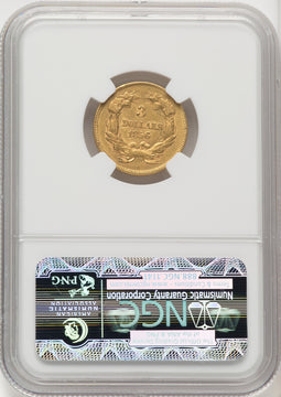 1856 $3 Three Dollar Gold Pieces NGC AU53