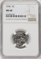 1936 5C Buffalo Nickel NGC MS68 (769947006)