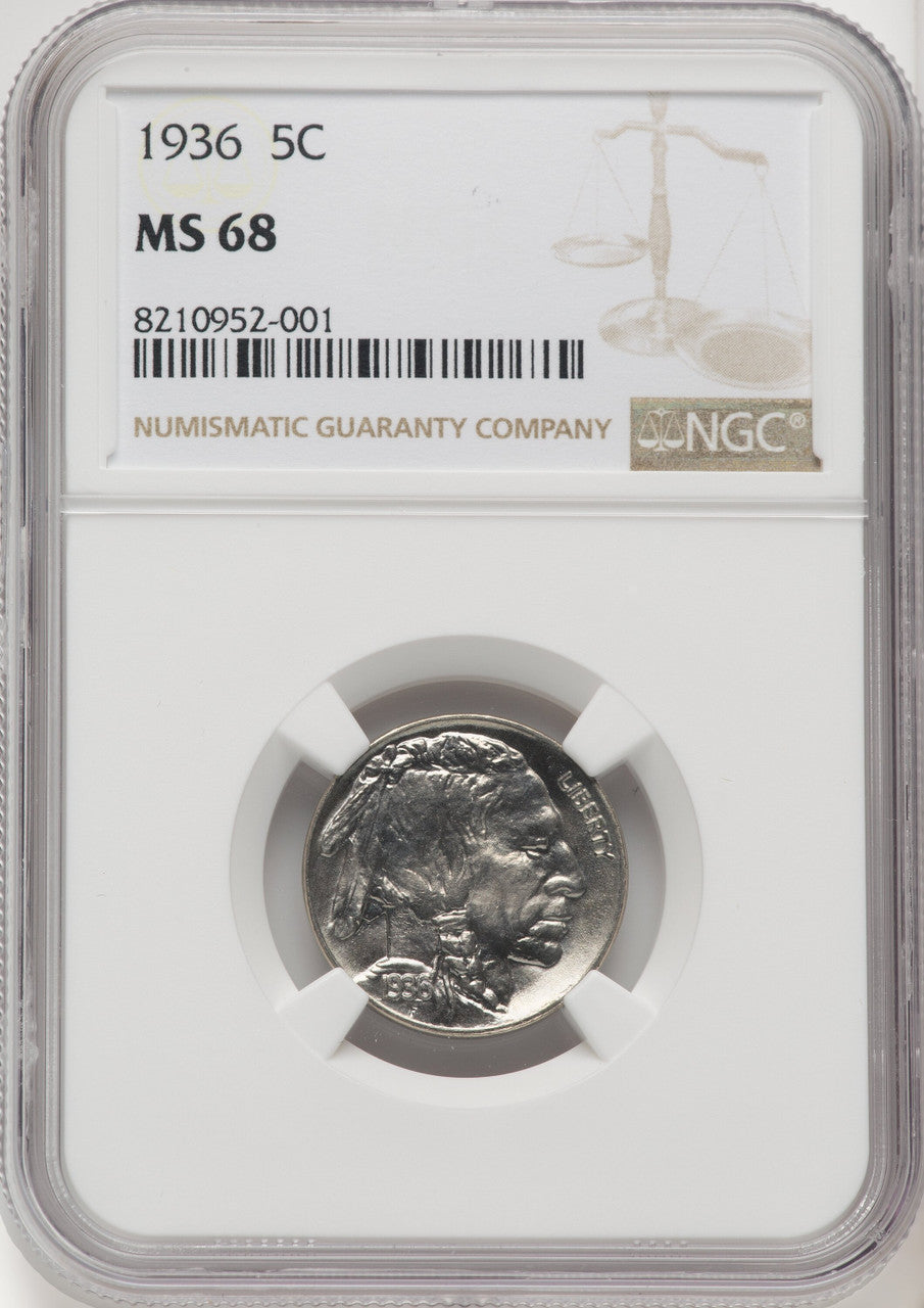 1936 5C Buffalo Nickel NGC MS68 (769947006)