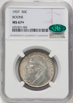 1937 50C Boone CAC Commemorative Silver NGC MS67+