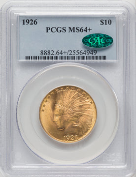1926 $10 CAC Indian Eagle PCGS MS64+
