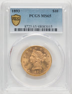 1893 $10 Liberty Eagle PCGS MS65