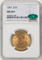 1901 $10 CAC Liberty Eagle NGC MS66+