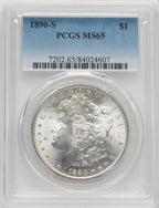 1890-S Morgan Dollar PCGS MS65