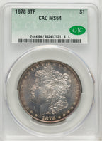 1878 8TF Morgan Dollar CACG MS64