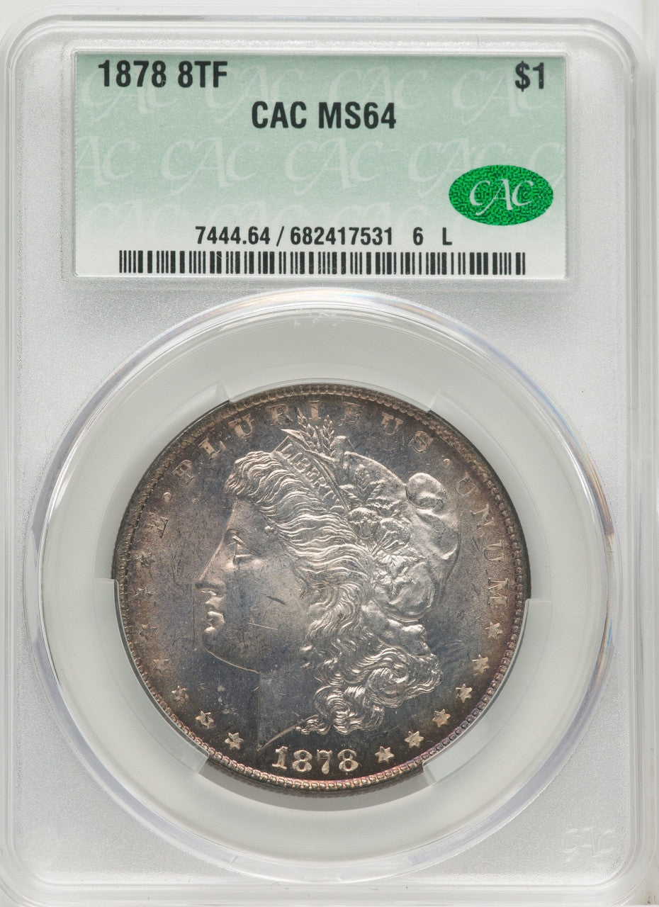 1878 8TF Morgan Dollar CACG MS64
