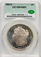 1884-O DM Morgan Dollar CACG MS64