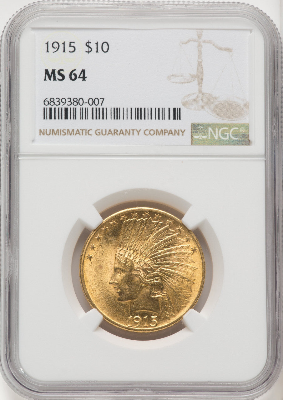 1915 $10 Indian Eagle NGC MS64 (519743007)