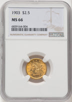 1903 $2.50 Liberty Quarter Eagle NGC MS66 (519743053)