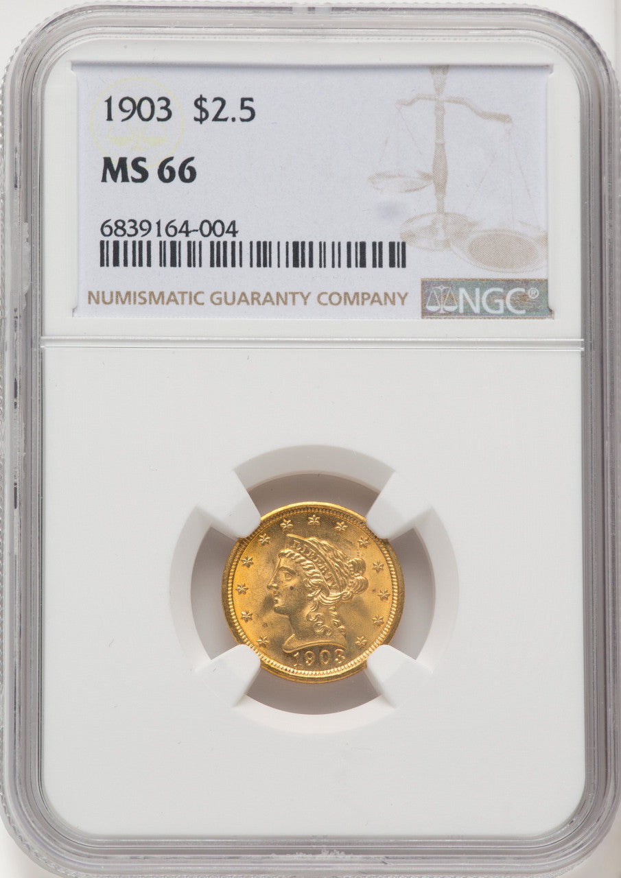 1903 $2.50 Liberty Quarter Eagle NGC MS66 (519743053)
