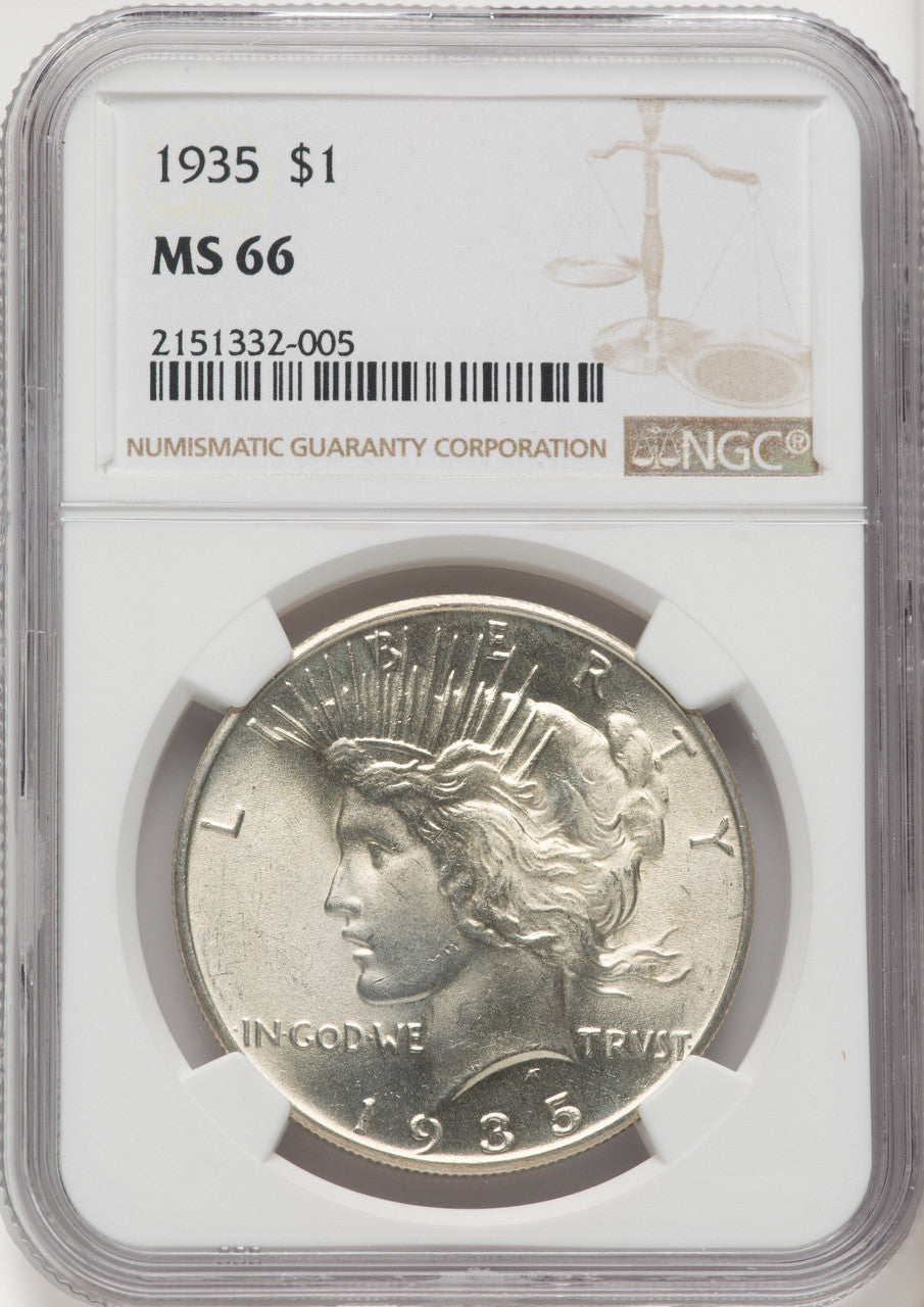1935 Peace Dollar NGC MS66
