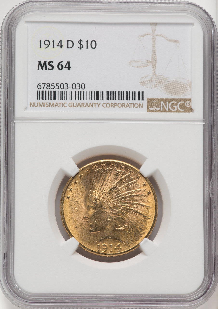 1914-D $10 Indian Eagle NGC MS64 (519743012)