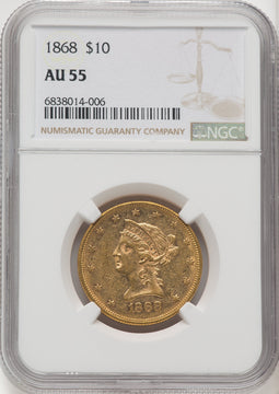 1868 $10 Liberty Eagle NGC AU55 (519743001)