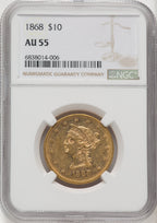 1868 $10 Liberty Eagle NGC AU55 (519743001)