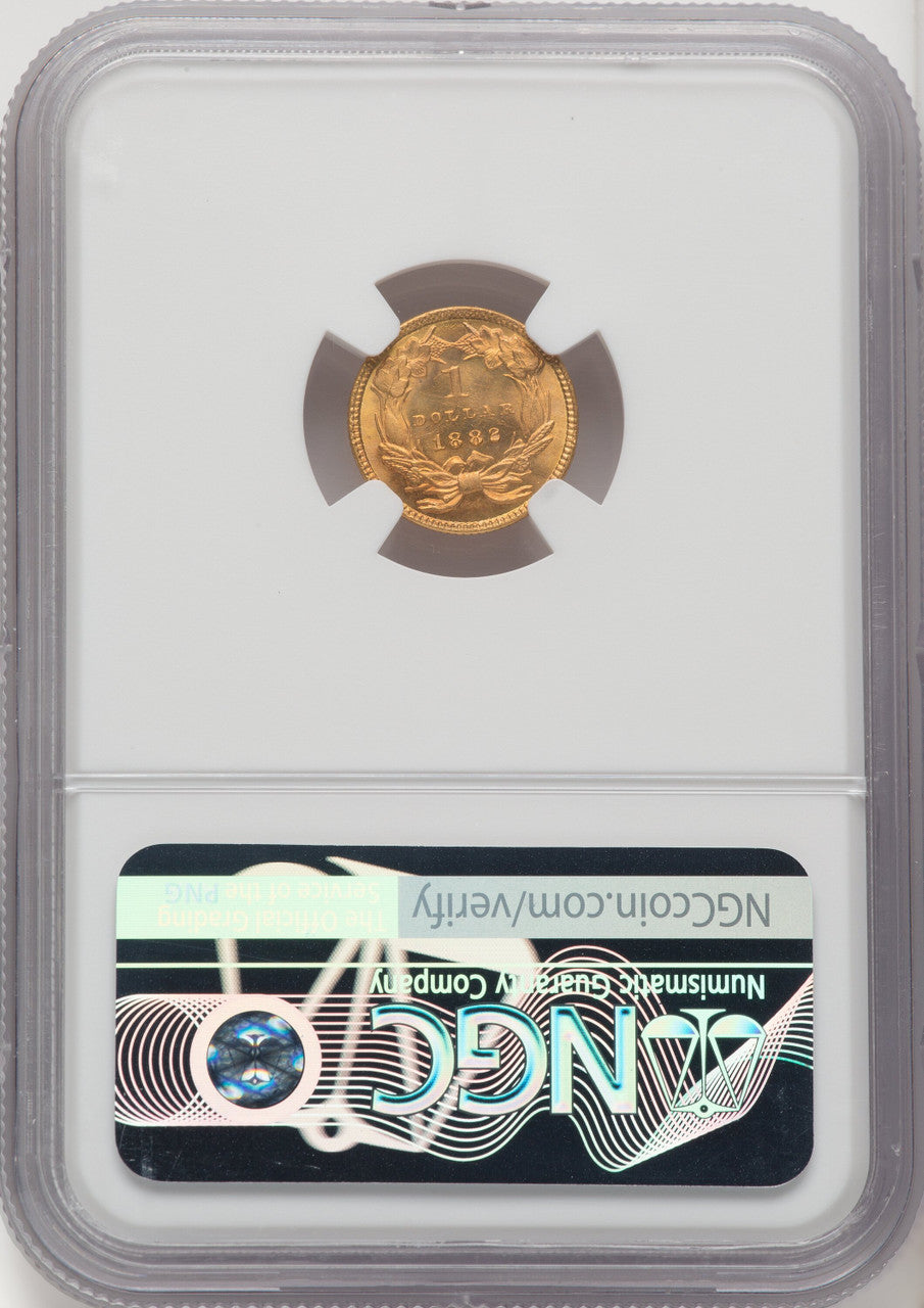 1882 G$1 CAC Gold Dollar NGC MS65+