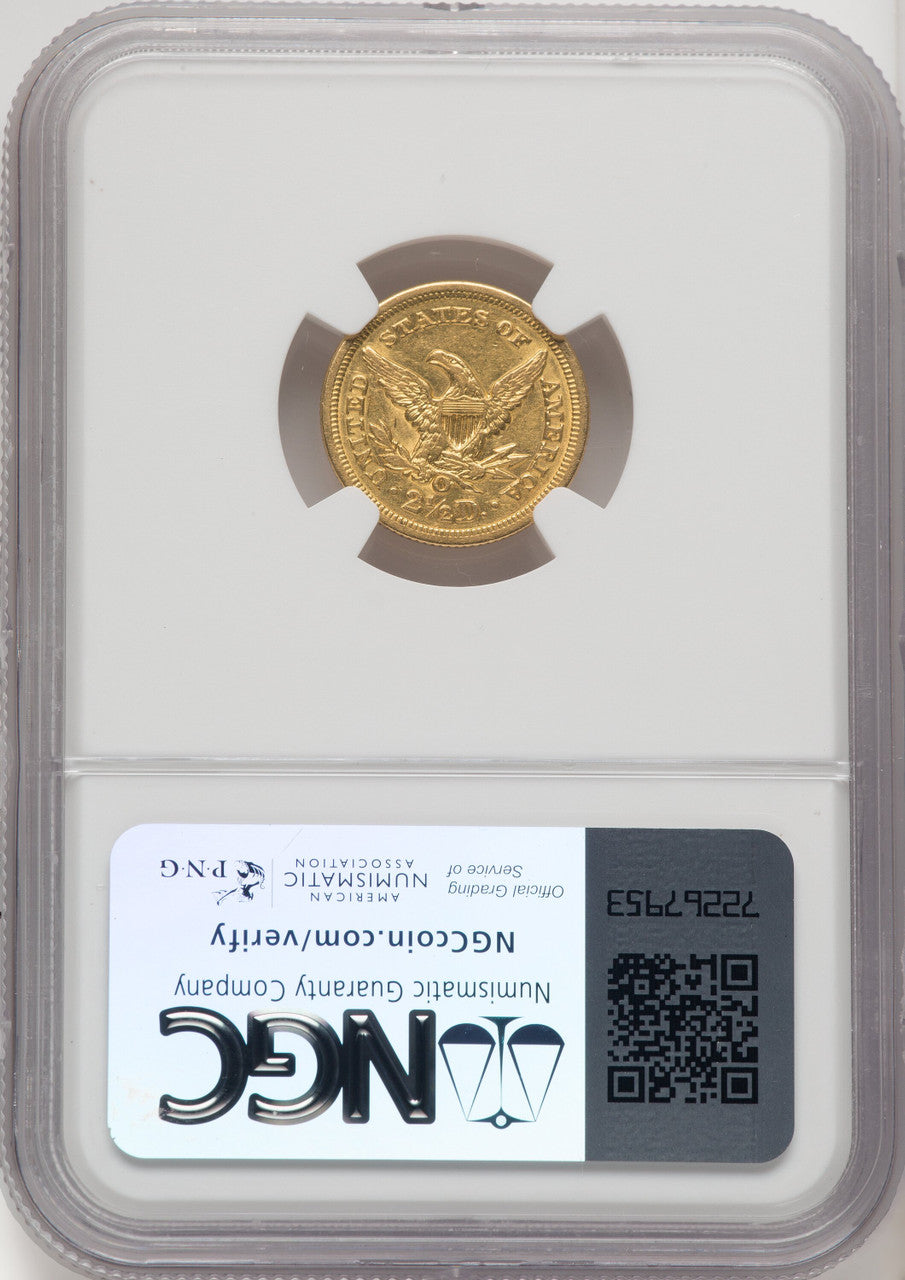 1852-O $2.50 Liberty Quarter Eagle NGC AU58 (519743078)