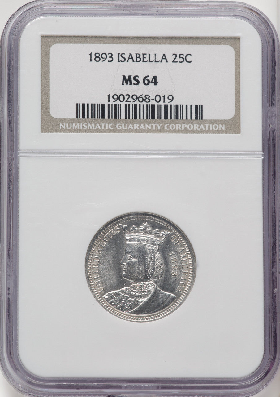 1893 25C Isabella Quarter Commemorative Silver NGC MS64 (770345026)
