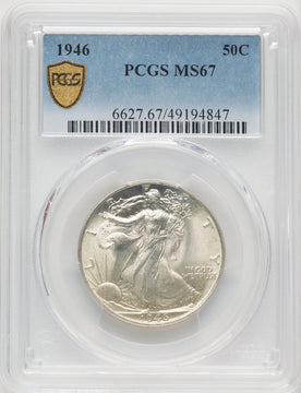 1946 50C Walking Liberty Half Dollar PCGS MS67