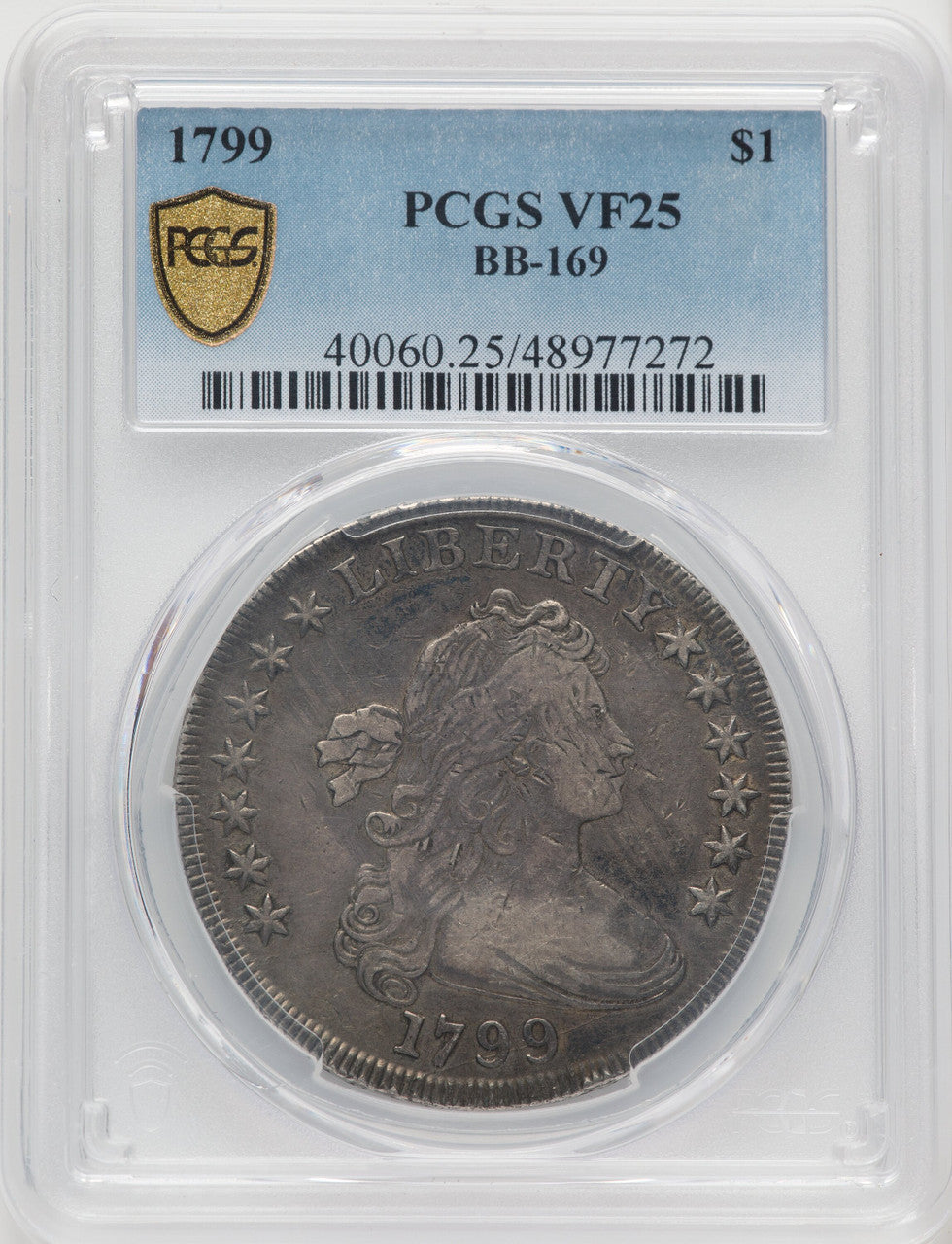 1799 $1 B-21 BB-169 Early Dollar PCGS VF25