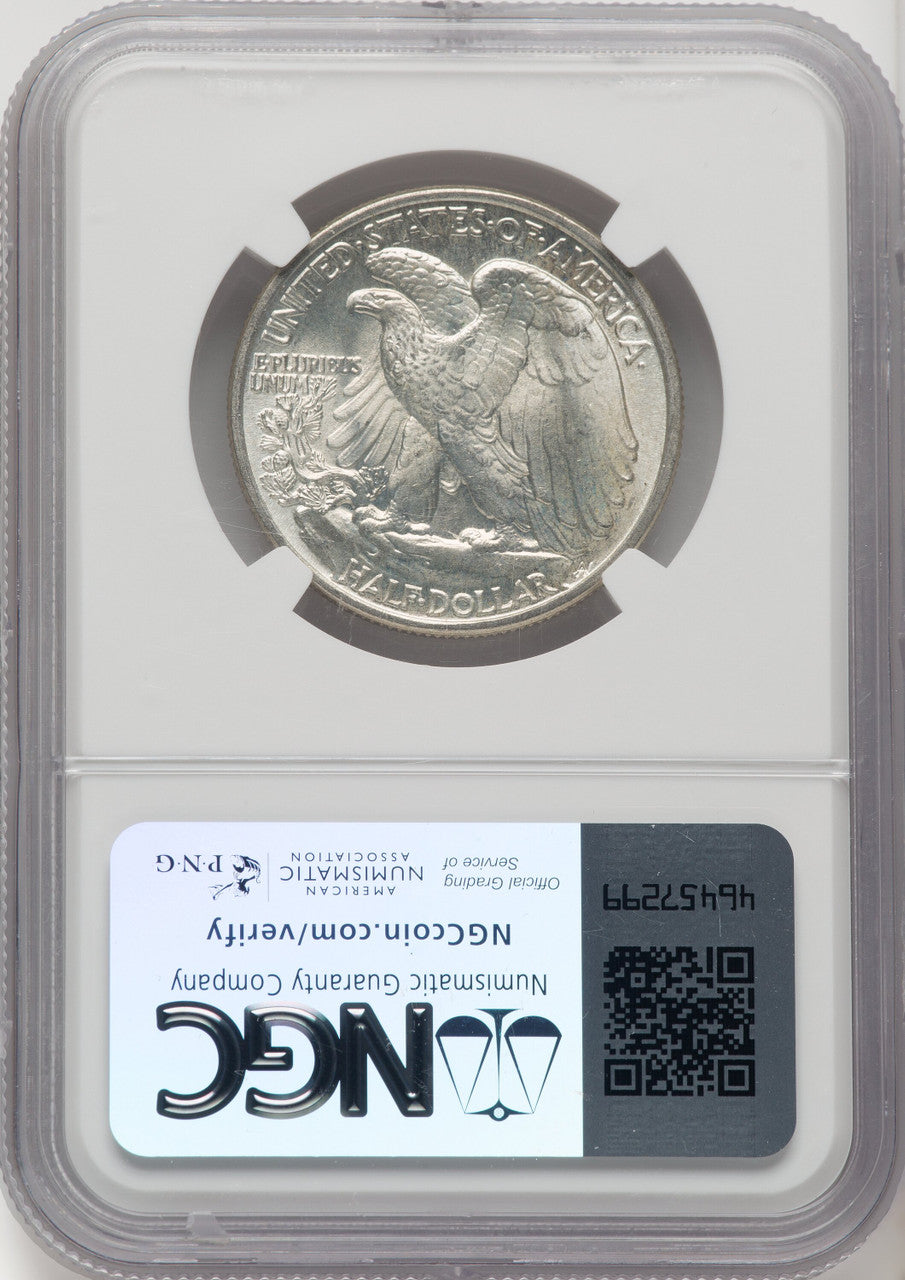 1942 50C CAC Walking Liberty Half Dollar NGC MS67+