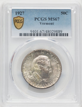 1927 50C Vermont Commemorative Silver PCGS MS67 (770254051)