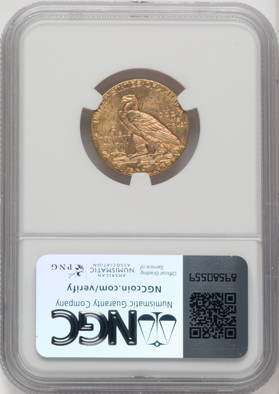 1909 $5 CAC Indian Half Eagle NGC MS64