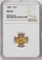 1883 G$1 Gold Dollar NGC MS65