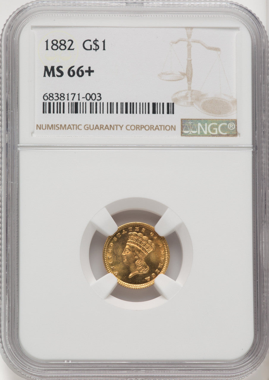 1882 G$1 Gold Dollar NGC MS66+