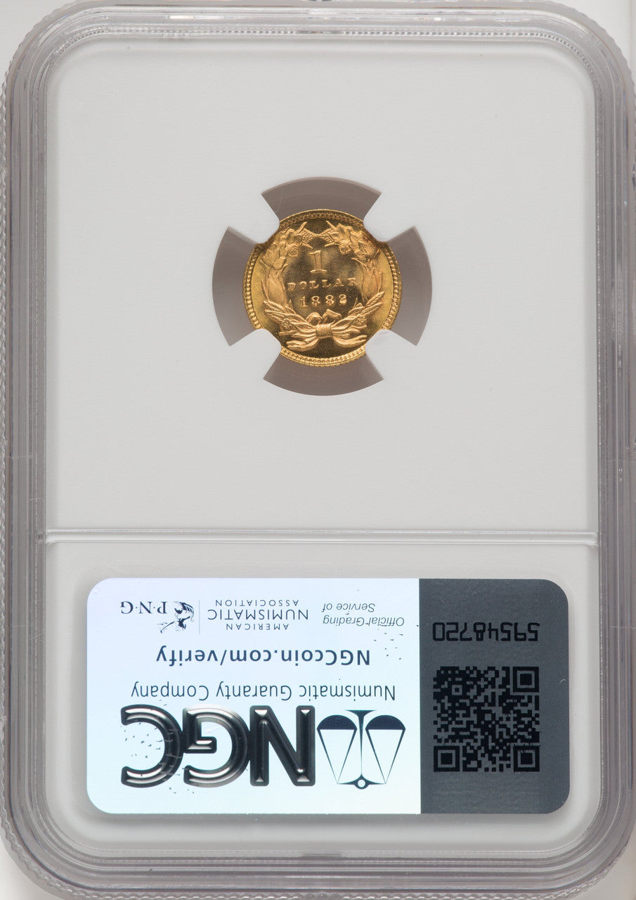 1882 G$1 Gold Dollar NGC MS66+