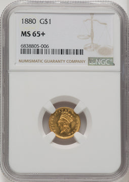 1880 G$1 Gold Dollar NGC MS65+