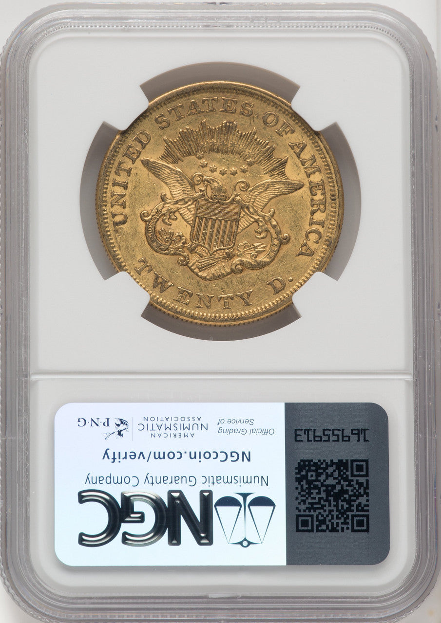 1858 $20 Liberty Double Eagle NGC AU55