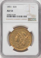 1851 $20 Liberty Double Eagle NGC AU53 (770254036)