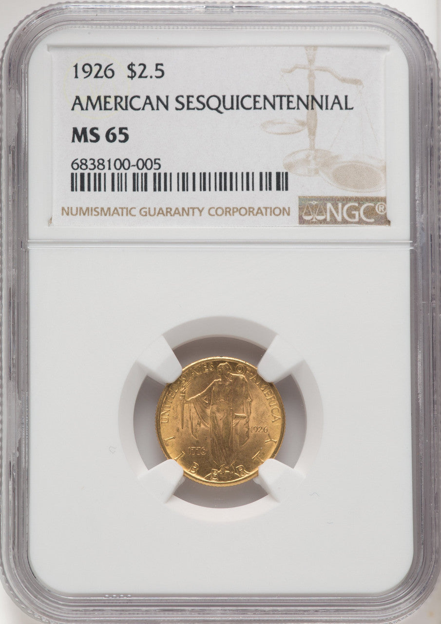 1926 $2.50 SESQUI Commemorative Gold NGC MS65 (770254053)