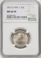 1917-S Type One FH Standing Liberty Quarter NGC MS66 (770254009)